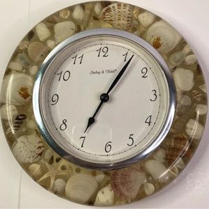 Vintage Sterling & Noble Shell Vomit Quartz Wall Clock Tested & Working